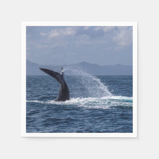 Powerful Humpback Whale Tail Splash Napkin (Front)