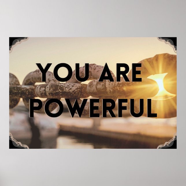 "Powerful" Inspirational Wall Art Poster (Front)