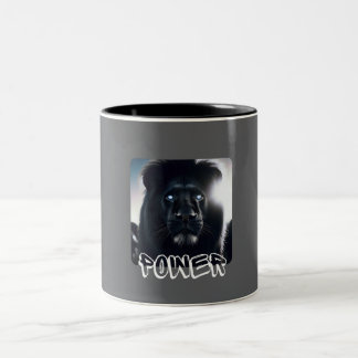 Powerful Like a Lion Motivational Two-Tone Coffee Mug