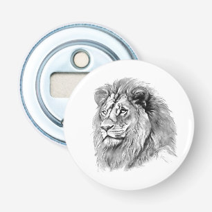 Powerful Lion Portrait Bottle Opener