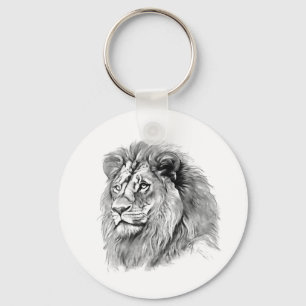 Powerful Lion Portrait Keychain