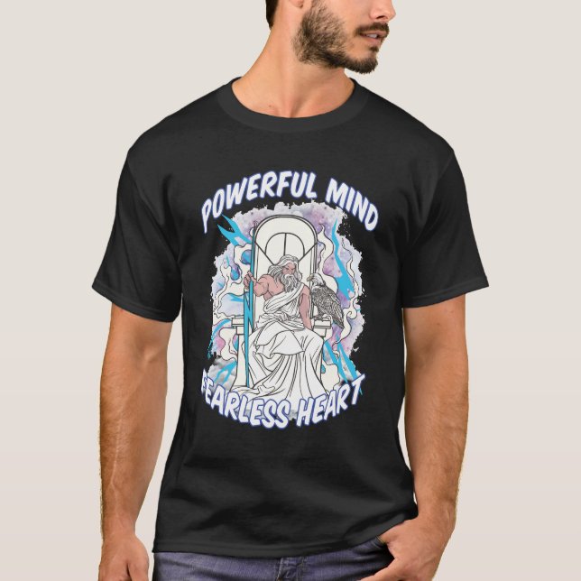 Powerful Mind Fearless Heart Men Black T-Shirt (Front)