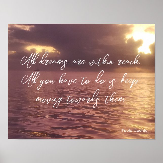 Powerful Motivational Stormy Ocean Sky  Poster (Front)