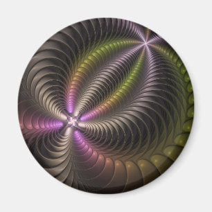 Powerful Movement Colourful Abstract Fractal Art Magnet