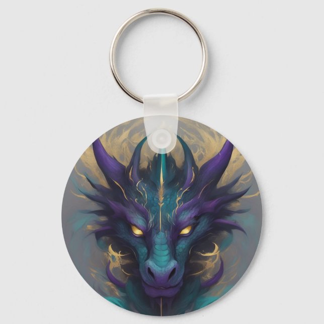 Powerful Mythical Dragon Head Keychain (Front)