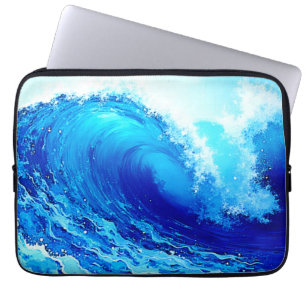Powerful Ocean Wave Surge Design Laptop Sleeve