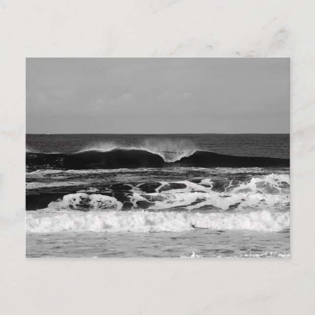 Powerful Pacific Ocean III Monochrome Postcard (Front)