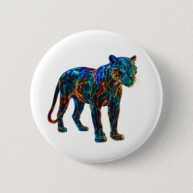 Powerful Panther Art 2 Inch Round Button (Front)
