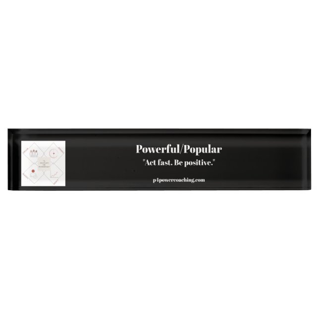Powerful/Popular Black Acrylic Desk Plaque Nameplate (Front)