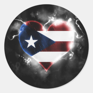 Powerful Puerto Rico Classic Round Sticker