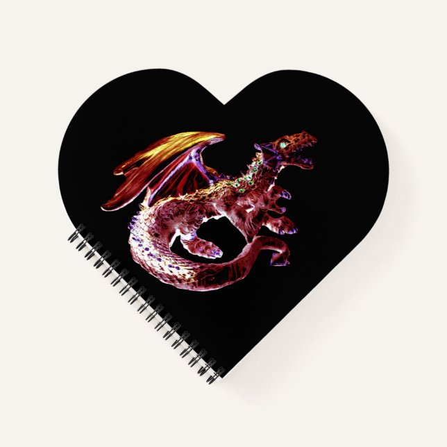 Powerful Red Inferno Dragon Eye Catching Artistic  Notebook (Front)