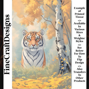 Powerful Regal Tiger, Intense Gaze CB2 Decoupage Tissue Paper