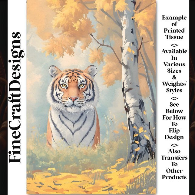 Powerful Regal Tiger, Intense Gaze CB2 Decoupage Tissue Paper (Creator Uploaded)