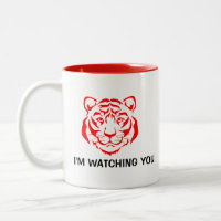 Powerful Tiger Face Red Image Funny Quote