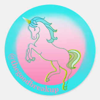 Powerful Unicorn Classic Round Sticker