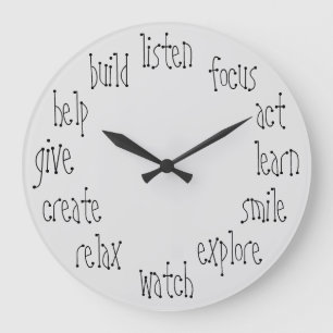Powerful Verbs Cool Inspirational Large Clock