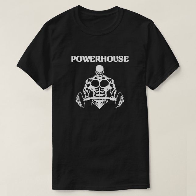 POWERHOUSE, BLACK MEN'S BASIC  T-Shirt (Design Front)