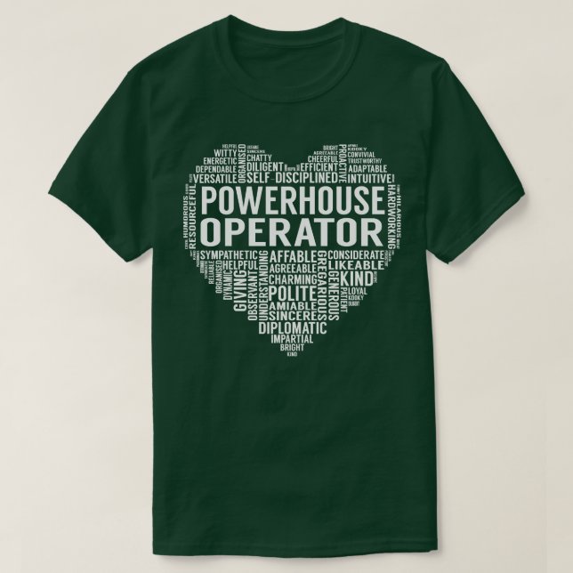 Powerhouse Operator Heart T-Shirt (Design Front)