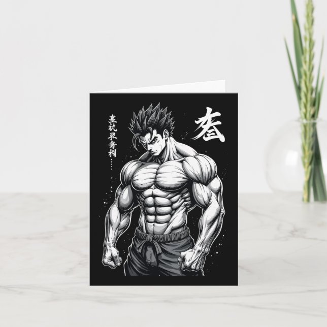 Powerlifter Japanese Anime Style Muscle Bodybuilde Card (Front)