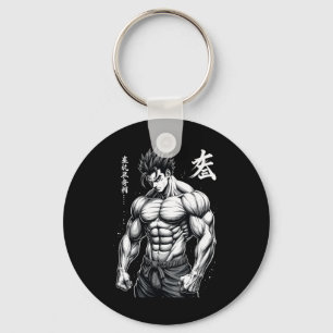 Powerlifter Japanese Anime Style Muscle Bodybuilde Keychain