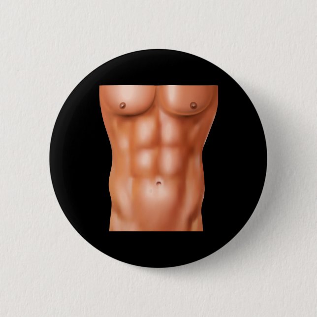 Powerlifting Bodybuilding Weight Training Six Pack 2 Inch Round Button (Front)