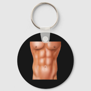 Powerlifting Bodybuilding Weight Training Six Pack Keychain