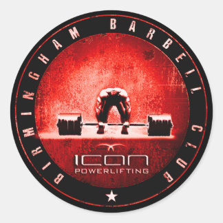 powerlifting classic round sticker