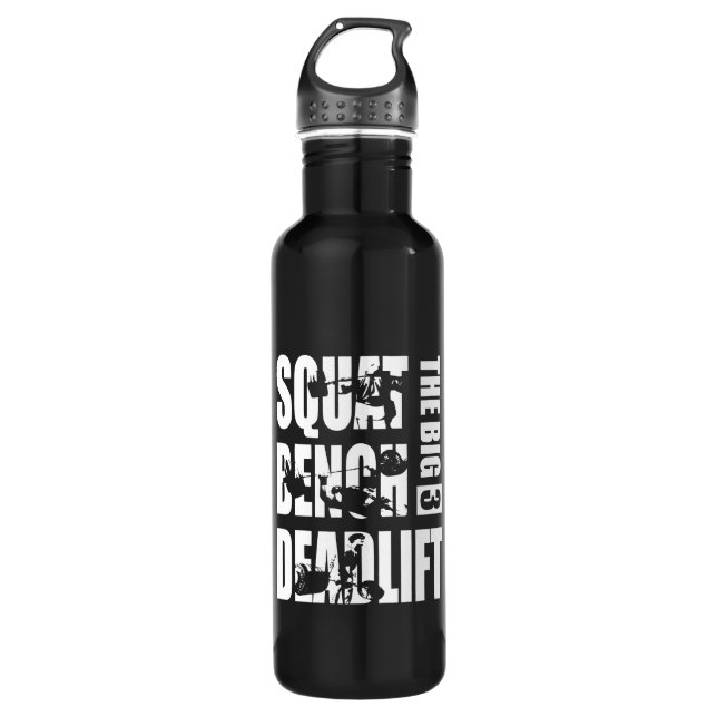 Powerlifting - Squat, Bench, Deadlift 710 Ml Water Bottle (Front)