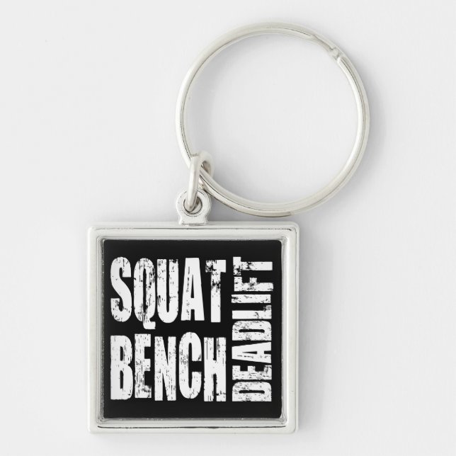 Powerlifting - Squat, Bench, Deadlift Keychain (Front)