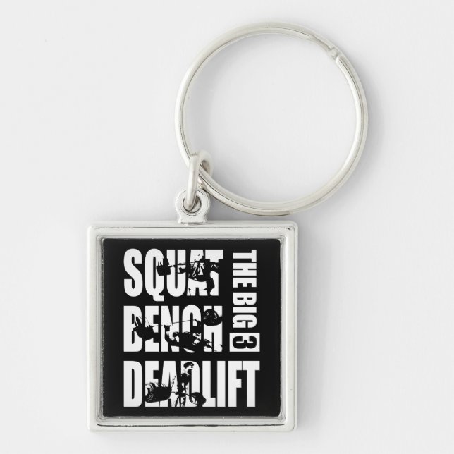 Powerlifting - Squat, Bench, Deadlift Keychain (Front)