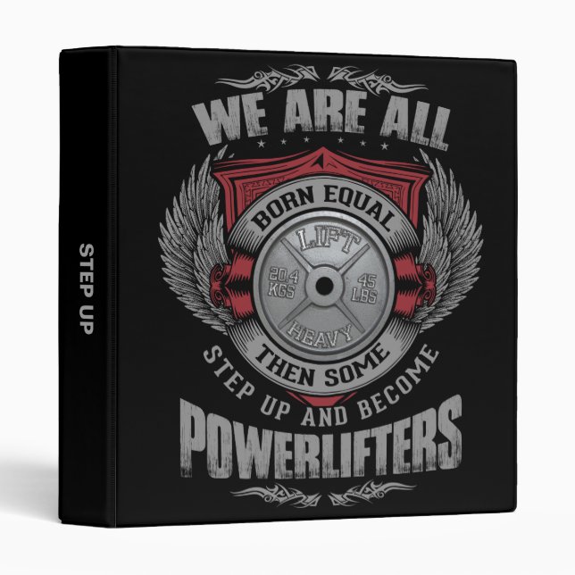 Powerlifting - STEP UP - Barbell Plate - Gym Binder (Front/Spine)