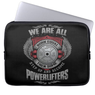 Powerlifting - STEP UP - Barbell Plate - Gym Laptop Sleeve