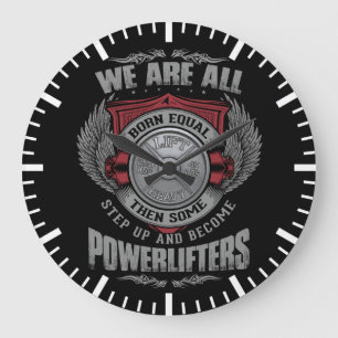 Powerlifting - STEP UP - Barbell Plate - Gym Large Clock