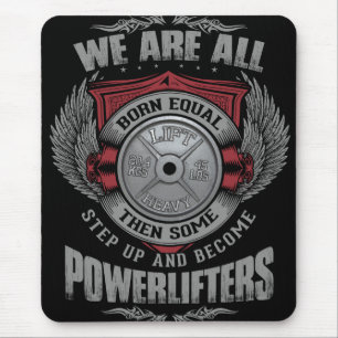 Powerlifting - STEP UP - Barbell Plate - Gym Mouse Pad