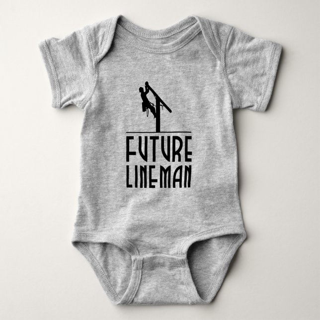powerline worker Baby - Future lineman  Bodysuit (Front)