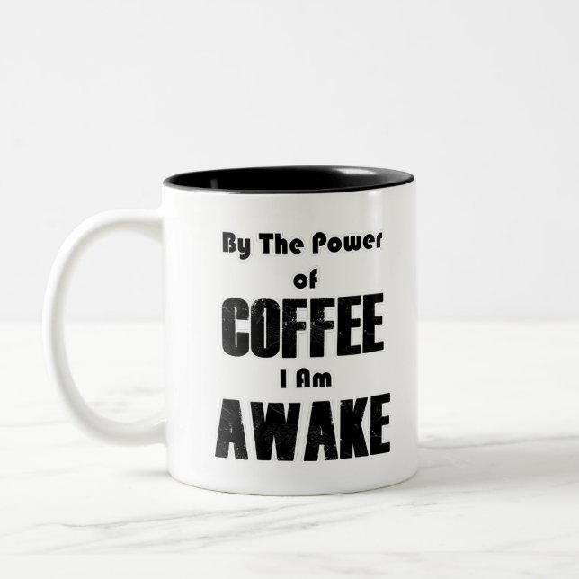 PowerofCOFFEE Two-Tone Coffee Mug (Left)