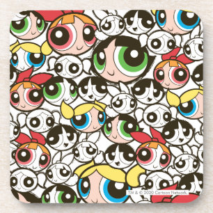Powerpuff Girls Face Pattern Coaster