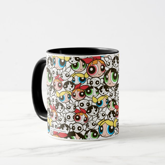 Powerpuff Girls Face Pattern Mug (Front Left)