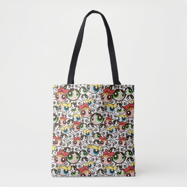 Powerpuff Girls Face Pattern Tote Bag (Front)