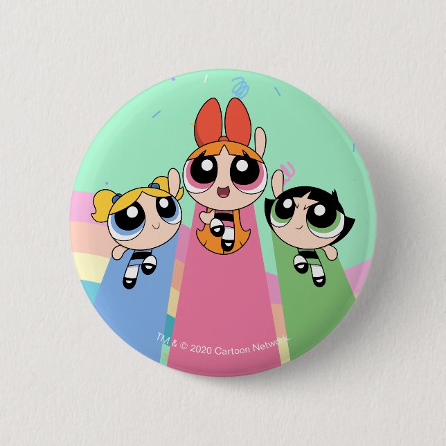 Powerpuff Girls Fly High 2 Inch Round Button (Front)