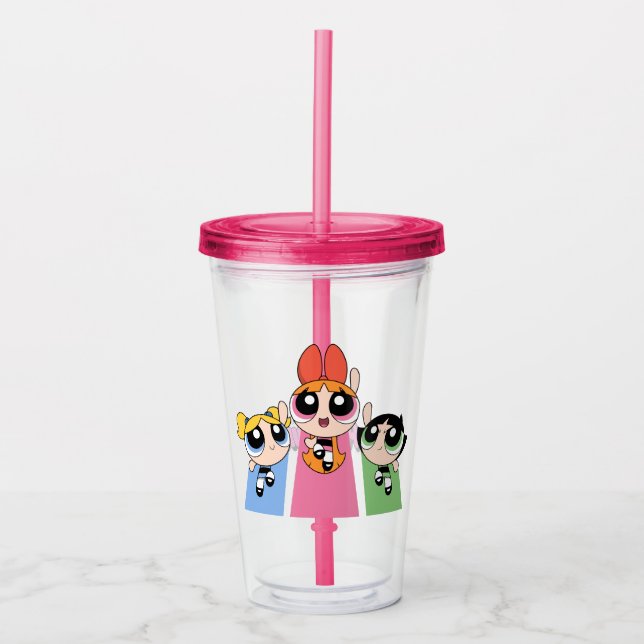 Powerpuff Girls Fly High Acrylic Tumbler (Front)