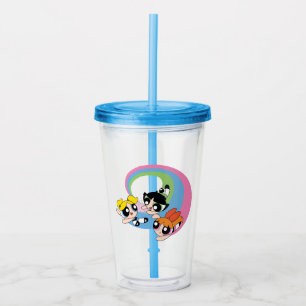 Powerpuff Girls Fly Through The Sky Acrylic Tumbler
