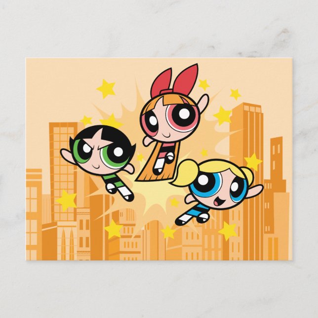 Powerpuff Girls Save The Day Invitation Postcard (Front)