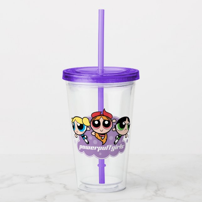 Powerpuff Girls Team Logo Acrylic Tumbler (Front)
