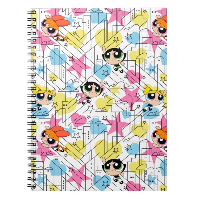Powerpuff Girls Townsville Pattern Notebook (Front)