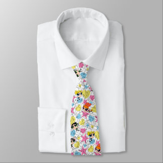 Powerpuff Girls Townsville Pattern Tie