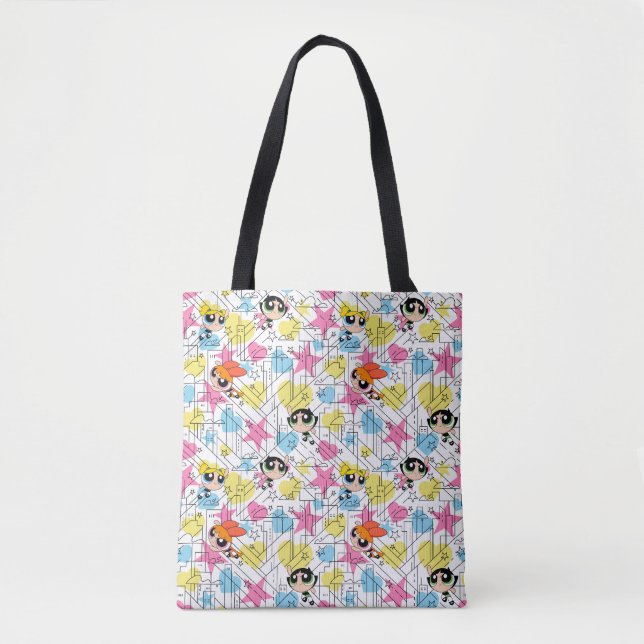 Powerpuff Girls Townsville Pattern Tote Bag (Front)