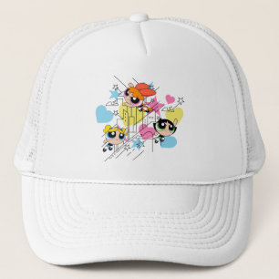 Powerpuff Girls Townsville Pattern Trucker Hat