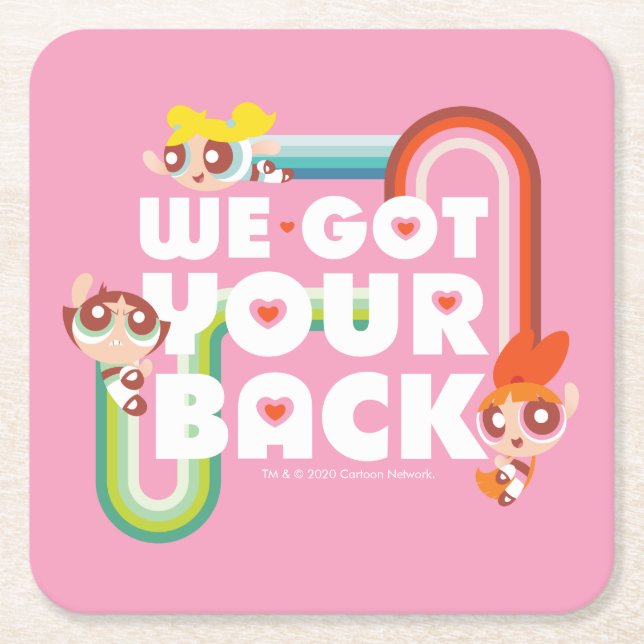 Powerpuff Girls: We Got Your Back Square Paper Coaster (Front)