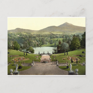 Powerscourt House Gardens c1900, Antique Ireland Postcard